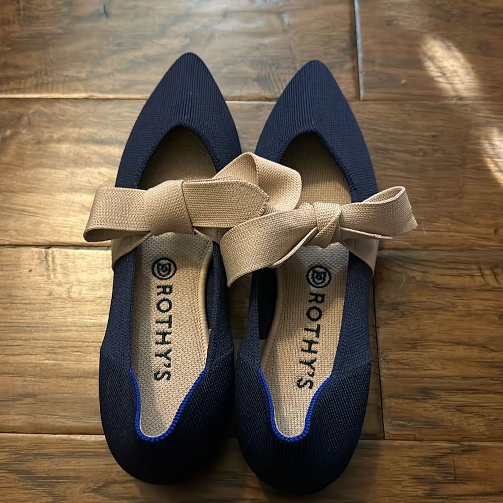 Rothys blue 9.5 tied Mary Jane’s never worn